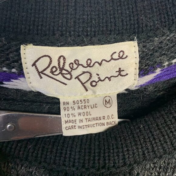 Vintage Rainbow Colourful Stripped Balloon Sleeve Crewneck Sweater - Picture 8 of 13